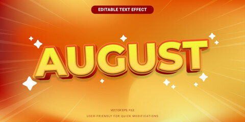August Text Effect in Editable Vector Format with Basic and Clear Font Styling