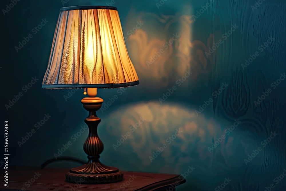 Poster clear pixel picture of a lamp that is on a stand with a light on it