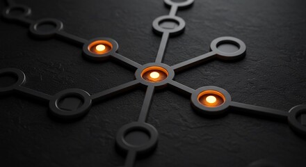 Illuminated Network Nodes on Dark Surface
