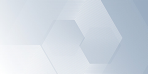 Modern white abstract background with dynamic wavy hexagon texture art