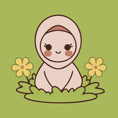 Webinar seminar islamic green gold social media post template design event promotion vector