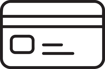 credit card icon. atm card, debit card symbol. simple bank card picture line art vector illustration 