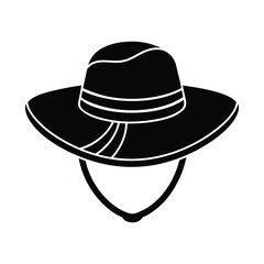 Classic wide brimmed gardener s hat silhouette with a secure chin strap perfect for outdoor activities and horticulture themes
