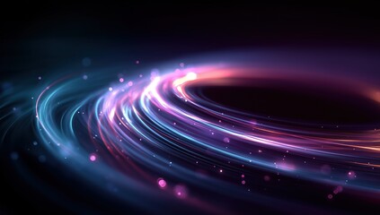 Obraz premium Abstract Neon Light Streams on Dark Background for Digital Design and Visual Effects