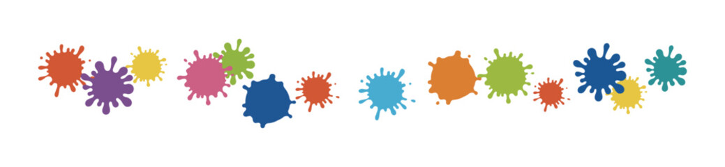 カラフルなしぶきライン素材