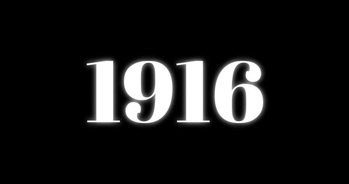 Year countdown from 1900 to 2000 with a glowing effect that increases and pauses each decade