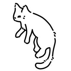Sleeping cat line art outline vector illustration 