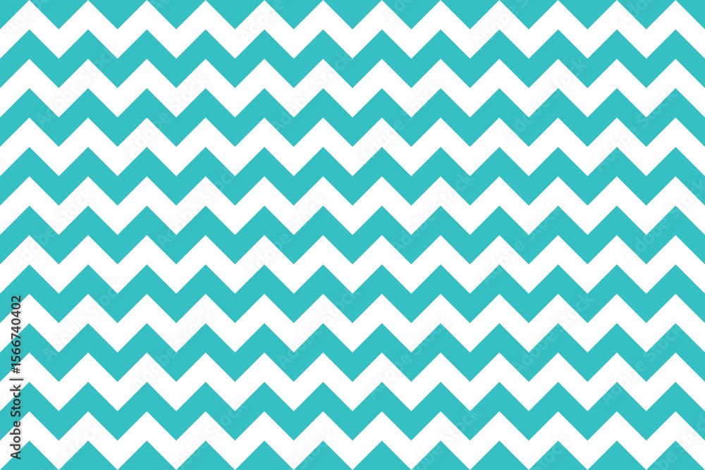 Poster cyan and white color zig zag seamless pattern.