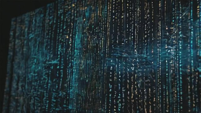 Data Patterns Moving on Screen with Digital Flow