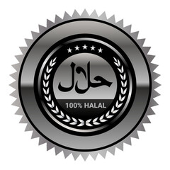 Halal logo. halal badge, round stamp and vector logo. halal sign design
