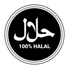 Halal logo. halal badge, round stamp and vector logo. halal sign design