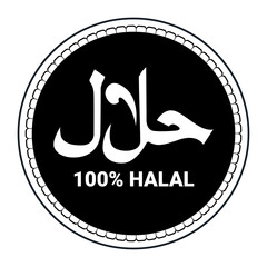 Halal logo. halal badge, round stamp and vector logo. halal sign design