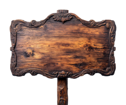 Rustic wooden sign nature trail display forest scenic view