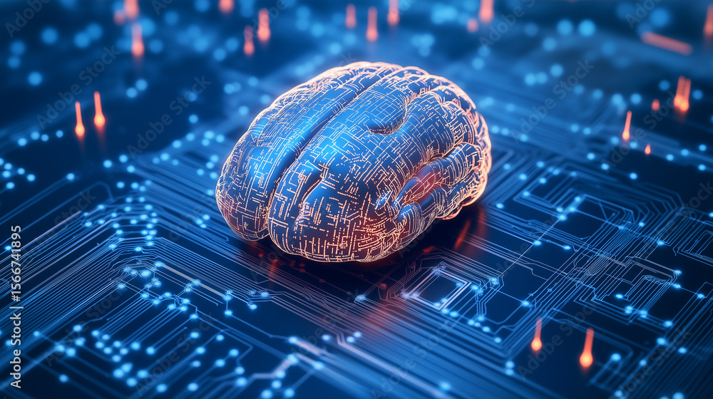 Poster innovative neural technology revolutionizes cognitive science digital realm 3d visualization futuris