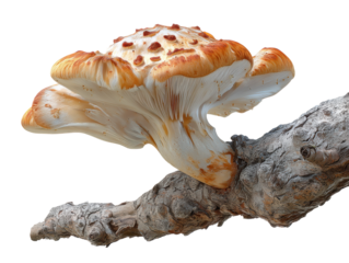 Mushroom growth on branch forest floor nature view fungi concept