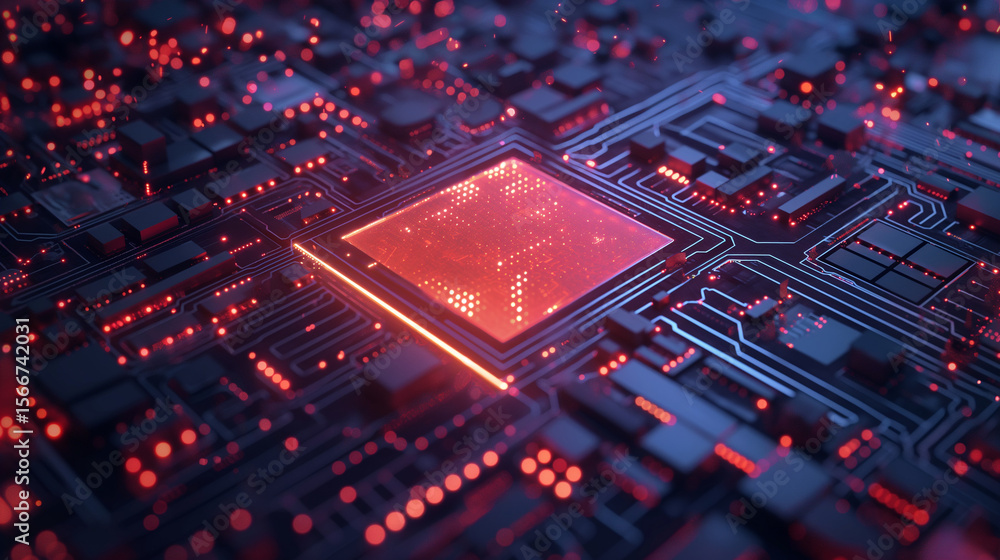 Aufkleber exploring digital innovation circuit board technology in a high-tech environment close-up view futur