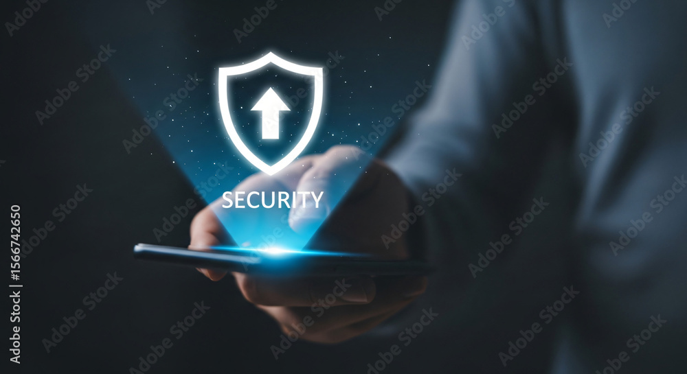 Poster enhanced mobile security protecting your data with advanced technology