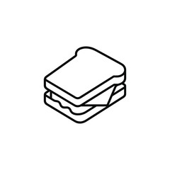 サンドイッチの線画アイコン｜Line Art Icon of a Sandwich