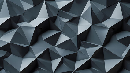 Obraz premium Abstract Geometric Low-Poly 3D Background in Dark Greys
