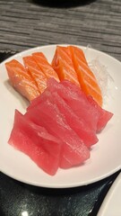 Salmon and tuna sushi