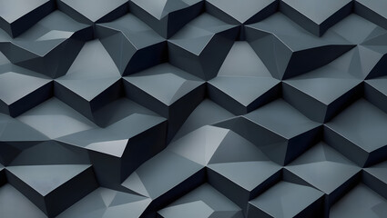 Fototapeta premium Abstract Geometric Low-Poly 3D Background in Dark Greys
