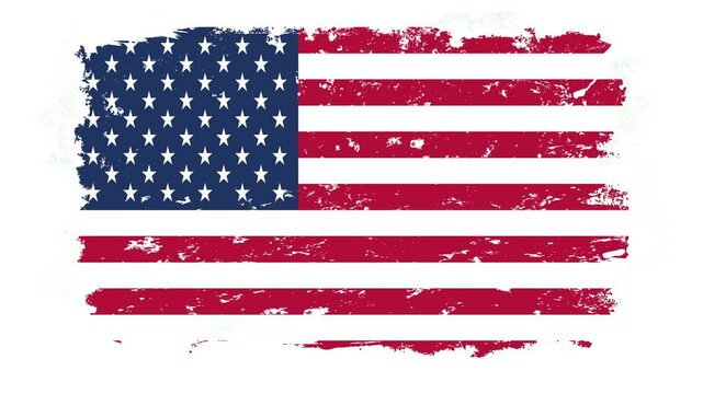 USA flag colors abstract grunge motion design. Independence Day modern background.