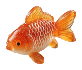 Goldfish swimming in a clear aquarium captivating underwater scene view