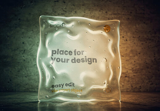 Square Gel Jelly Substance Mockup