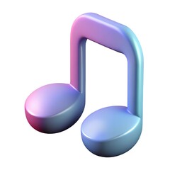 Musical note with iridescent gradient symbol