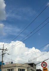Korea sky with electric wire