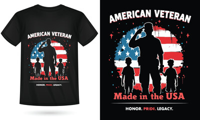 Obraz premium Veteran Salute T-Shirt | USA Pride Design