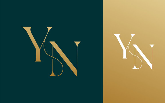 Initial letter YN NY logo design vector illustration for couple, wedding, and business