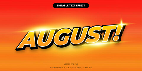 Editable August Lettering Vector with Simple Gradient and Clear Font Presentation