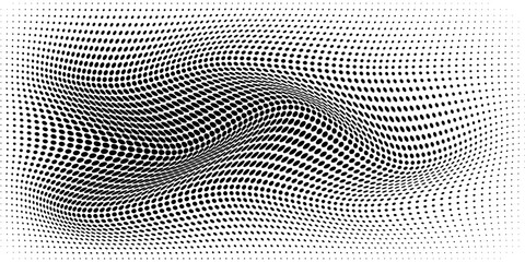 Halftone twisted grunge pattern design. vector ilustration