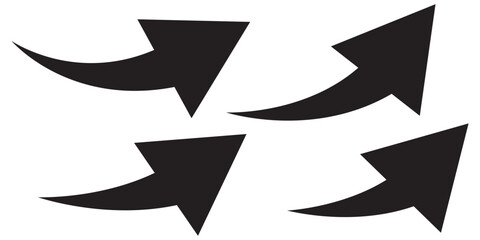 Long arrows icon. Long curved hand drawn arrow isolated background .