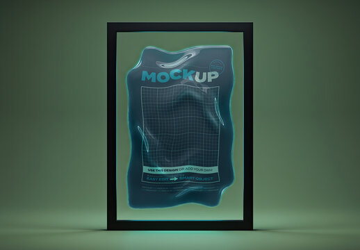 Vertical Gel Jelly Image Photo Frame Mockup