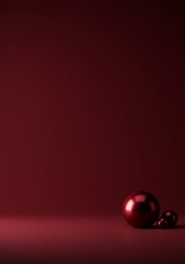 Maroon Spheres on Dark Red Background - Minimalist Abstract Image