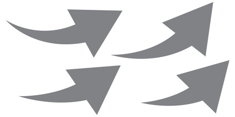 Long arrows icon. Long curved hand drawn arrow isolated background .