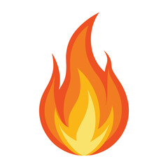 Fire flame icon isolated on white background vector illustration