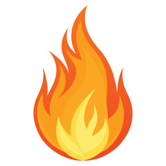 Fire flame icon isolated on white background vector illustration