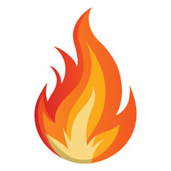 Fire flame icon isolated on white background vector illustration