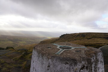 B29 OVEREXPOSED Crash Site, The Peak District, England – June 8 2022: A memorial viewpoint...