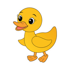 Fototapeta premium Cute baby duck cartoon vector illustration