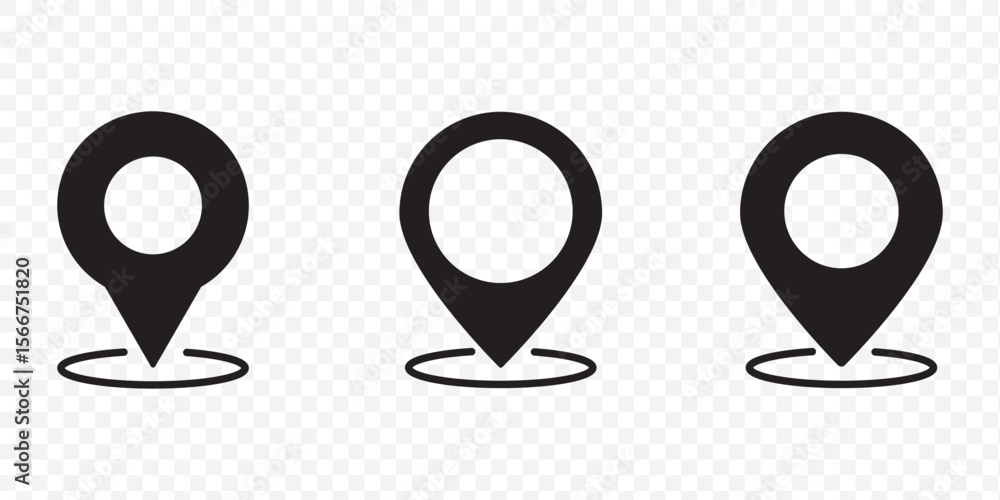 Poster location icon set, map pin place marker. location pointer icon symbol in flat style. professional ma