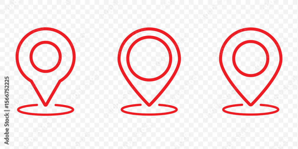 Poster location icon set, map pin place marker. location pointer icon symbol in flat style. professional ma