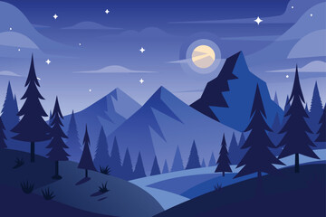 Fototapeta premium winter landscape with mountains