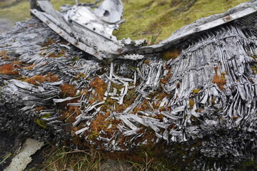 B29 OVEREXPOSED Crash Site, The Peak District, England – June 8 2022: Burnt wreckage of a B-29...