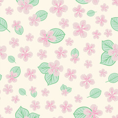 Cherry Blossom Seamless Vector Patterns in Soft Pastel Colors