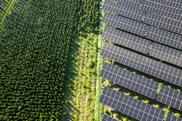 aerial view solar power station