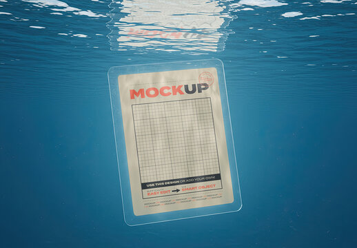 Vertical Image Poster Mockup Under Water